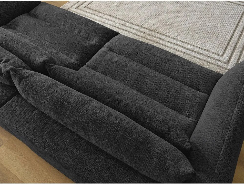 Czarna sofa z tkaniny szenilowej 276 cm Neil – Bobochic Paris