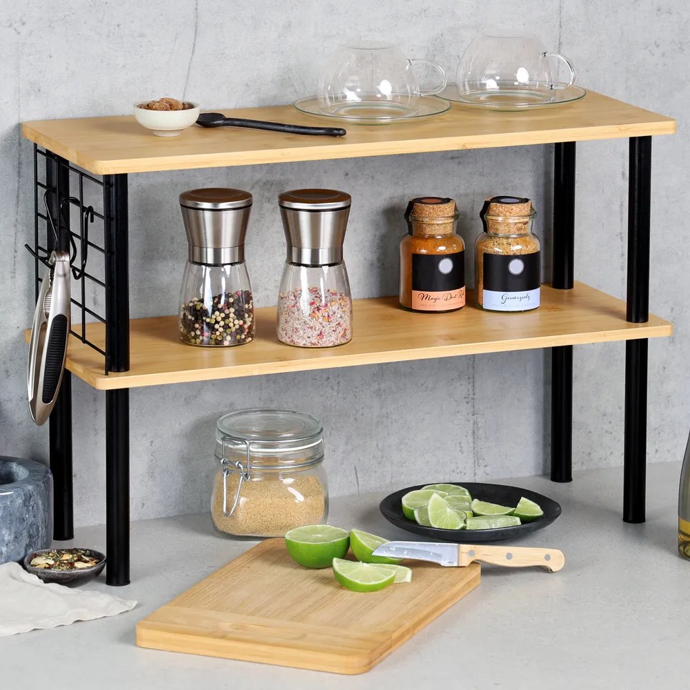 Bambusowa półka kuchenna na blat, 55 x 20 x 38 cm