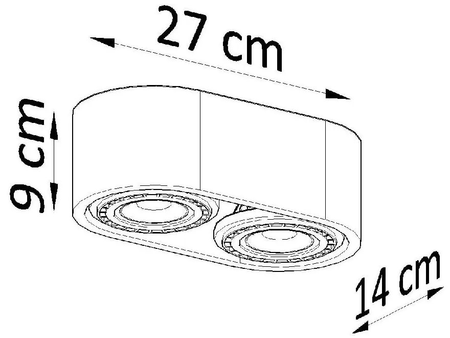 Szara lampa punktowa 27x14 cm Spattio – Sollux