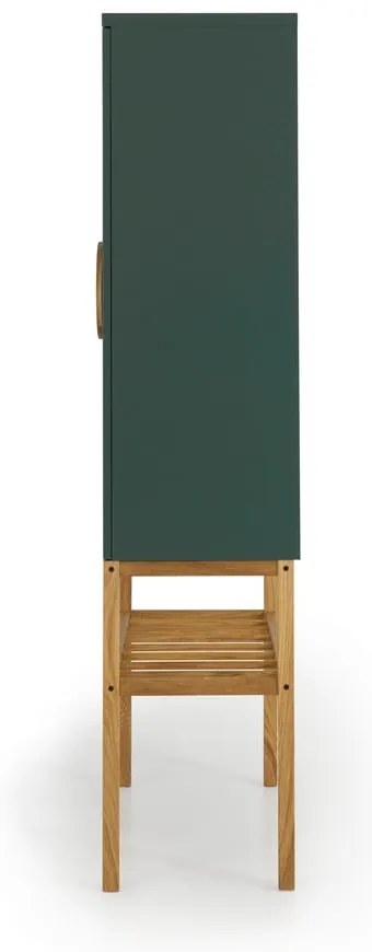 Zielona komoda z nogami z drewna dębowego Tento Scoop, wys. 162 cm