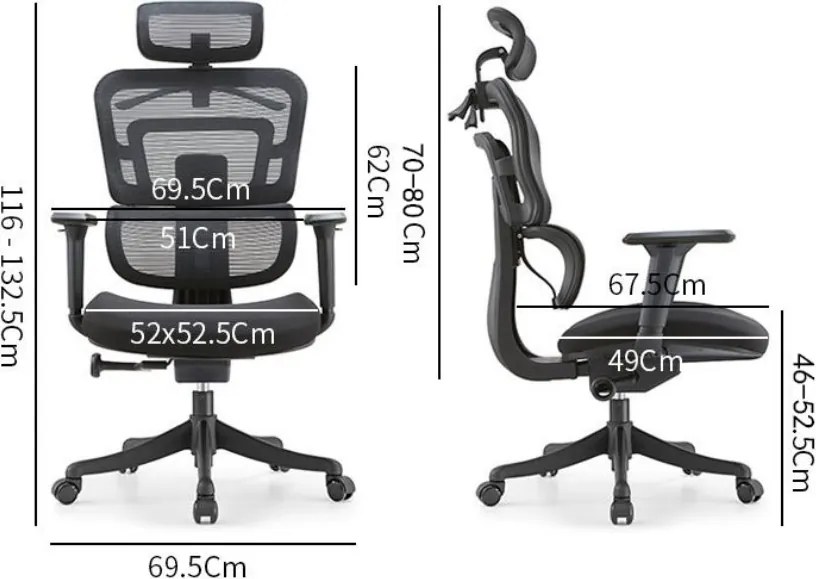 Fotel biurowy siatkowy Multipro do pracy przy komputerze, zgodny z normą BHP