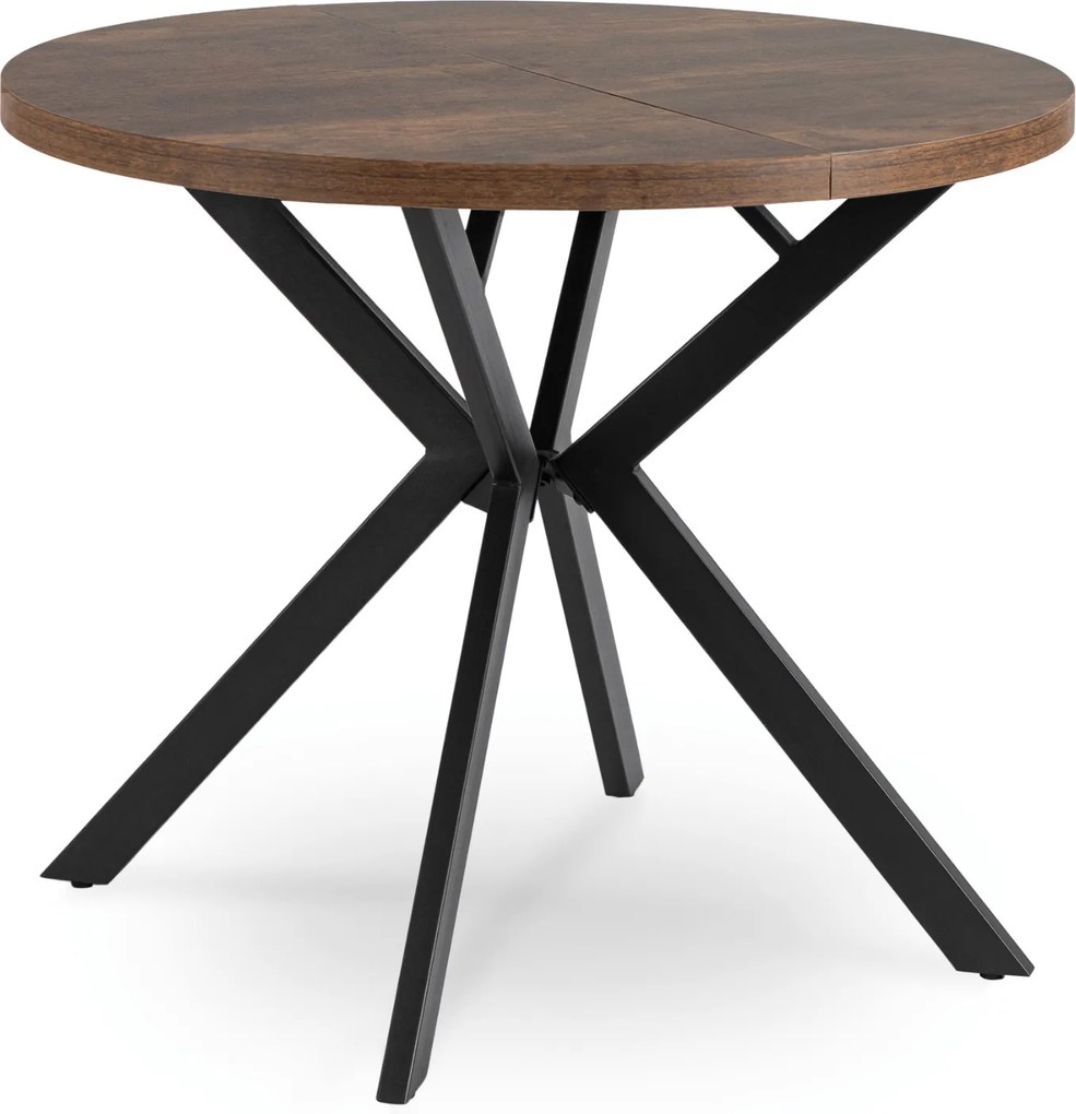 Stół rozkładany w stylu industrialnym Lugo 90-190 cm, dąb rustykalny/czarny