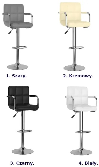 2 czarne hokery z regulowaną wysokością - Saskia 5X