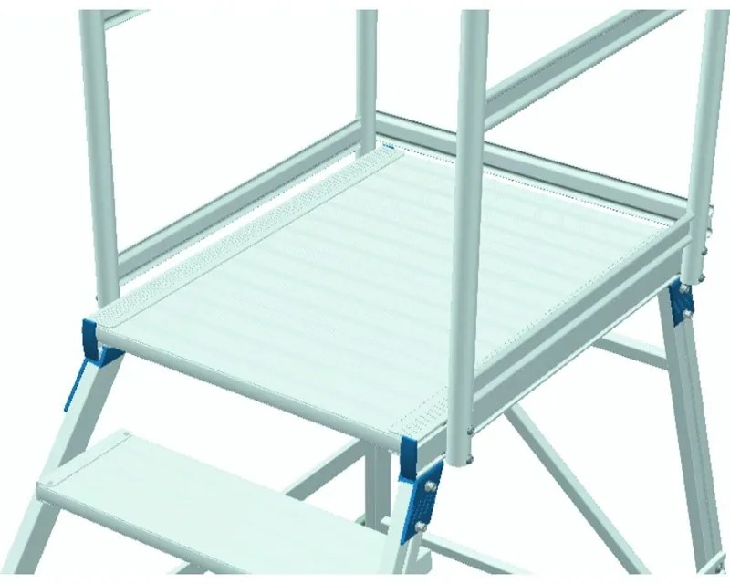 Mobilna aluminiowa drabina platformowa ze schodkami - 8 stopni, 1,92 m