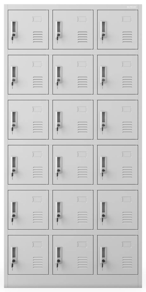 Skrytkowa szafa socjalna KAROL, 900 x 1850 x 400 mm, szara