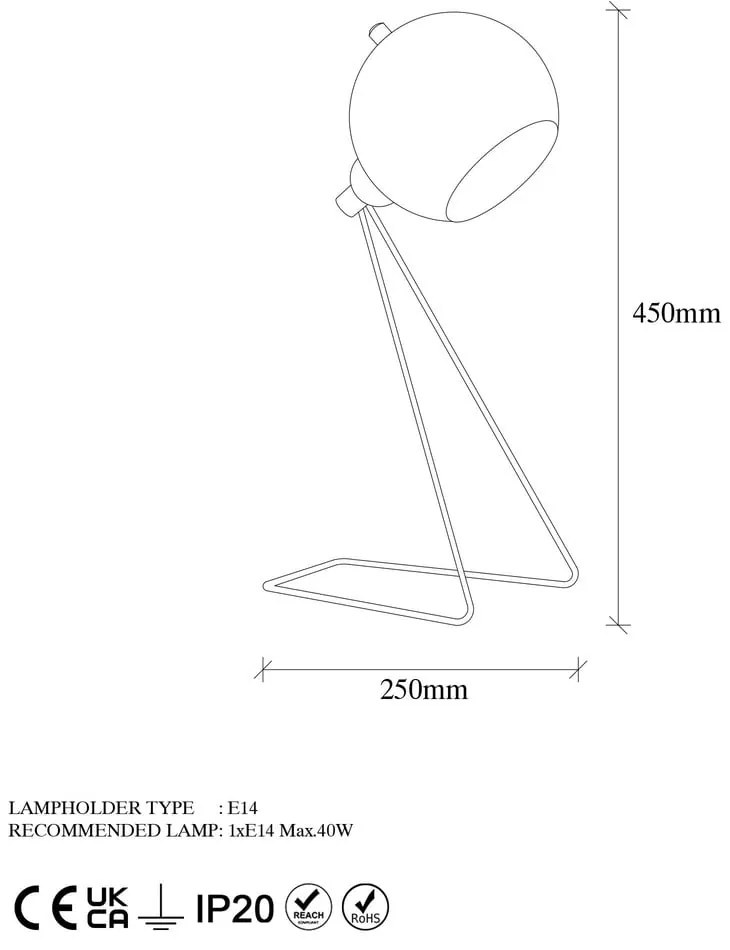 Lampa stołowa w kolorze miedzi z metalowym kloszem (wysokość 45 cm) Oala – Opviq lights