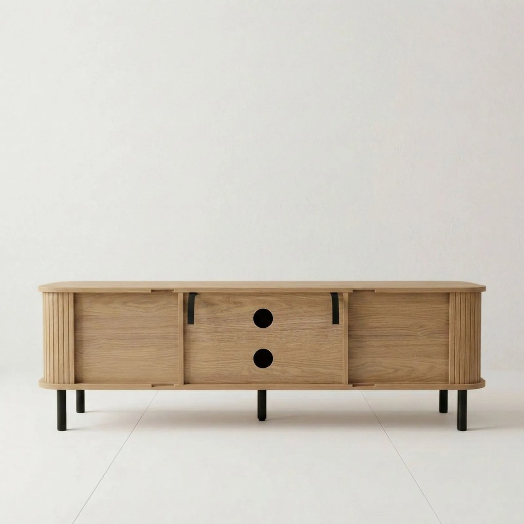 Szafka rtv ryflowana SCAVA, 140 x 40 x 46 cm