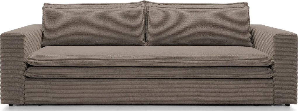 Orzechowa kanapa rozkładana sztruksowa Z4-R71