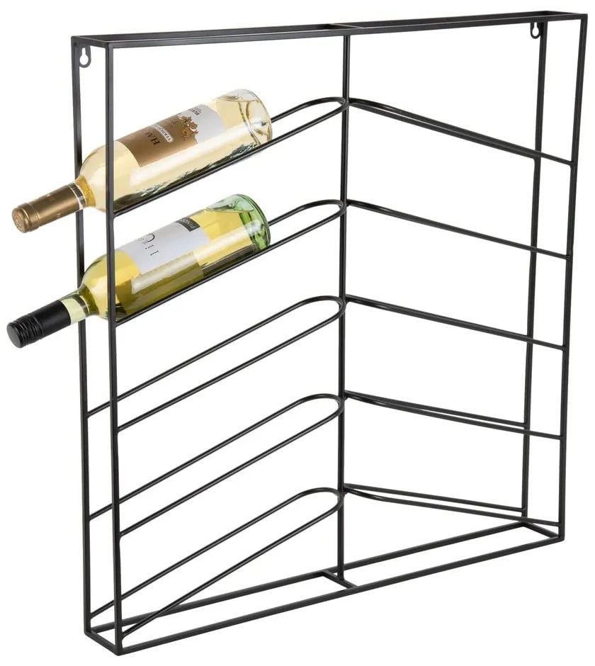 Czarny wiszący metalowy regał na wino liczba butelek 10 67x66x7,5 cm Cuadro – PT LIVING