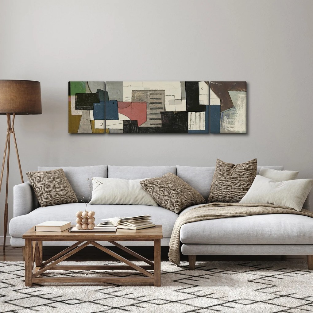 Obraz - Abstrakcja, kubizm (170x50 cm)