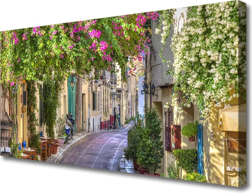 Fotoobraz na płótnie Malownicza Uliczka w Kwiatach