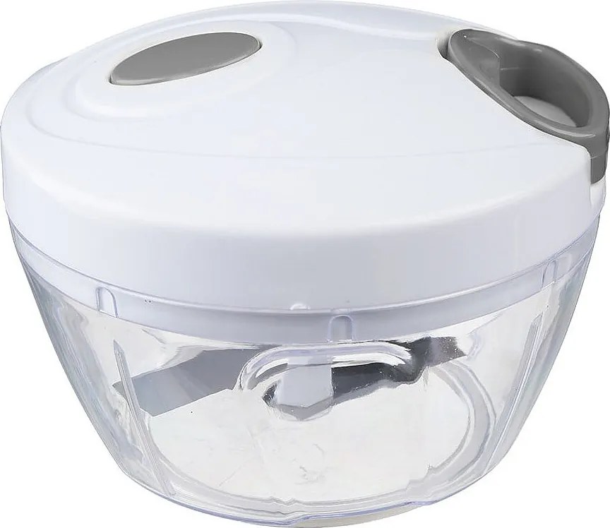 Ręczny krajalnik do warzyw ze stali nierdzewnej "Bicolor" 12cm Zielony z ostrzem i przezroczystym pojemnikiem