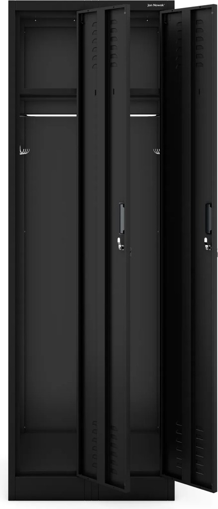 Dwudrzwiowa szafa BHP wąska 60x50x180 cm Kacper 2, czarna