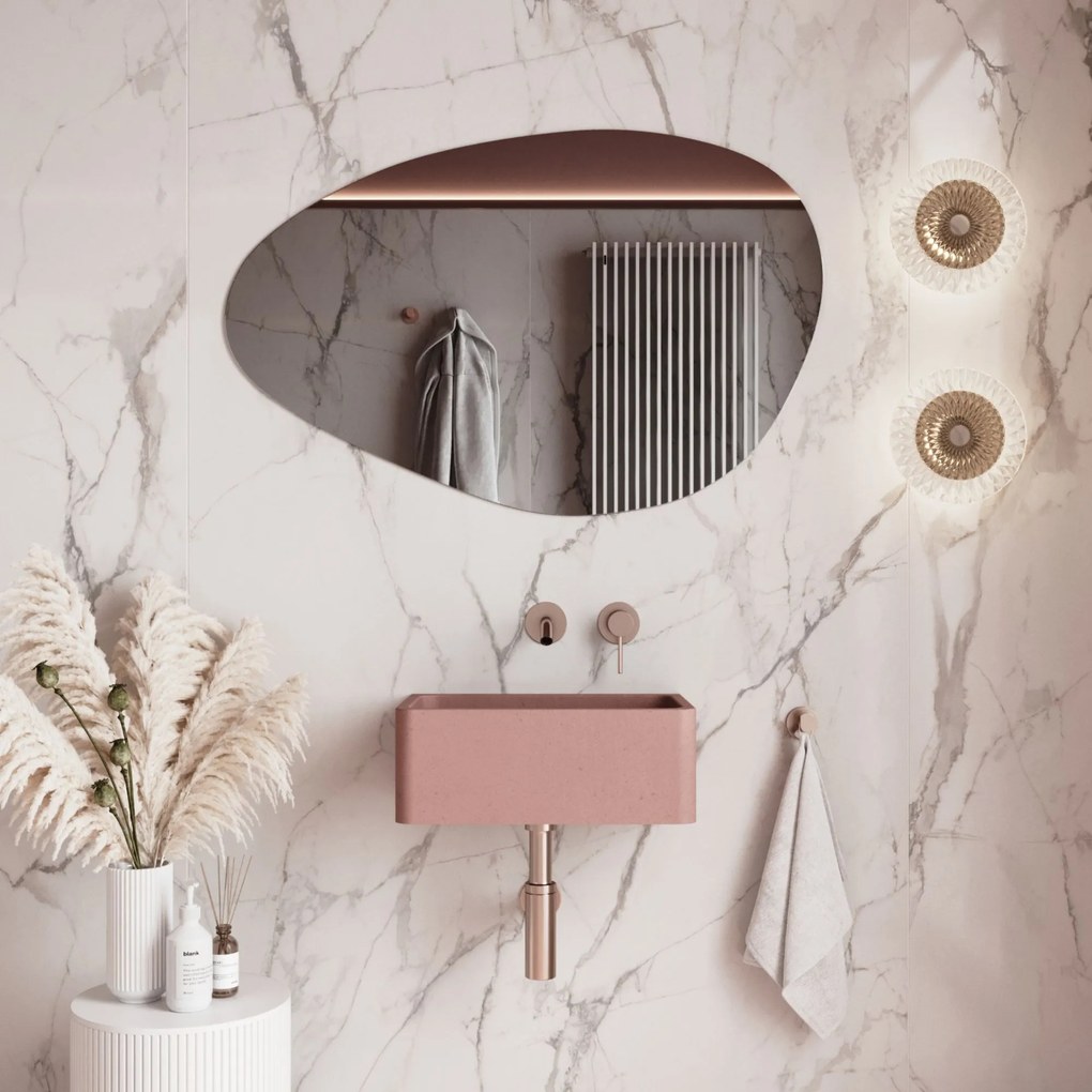 Lustro o nieregularnym kształcie oszlifowane bez podświetlenia MISTRAL | Różne rozmiary | Różne kolory szkła : Kolor tafli szkła - Grafit, Rozmiar - 120 x 60 cm
