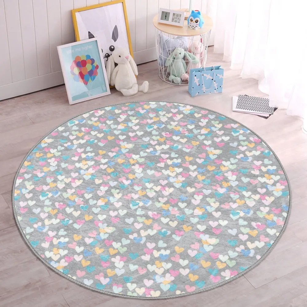 Jasnoszary dywan dziecięcy ø 100 cm Comfort – Mila Home