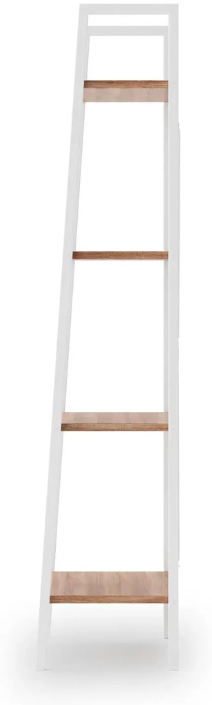 Loftowy regał dąb sonoma + biały F4-C03