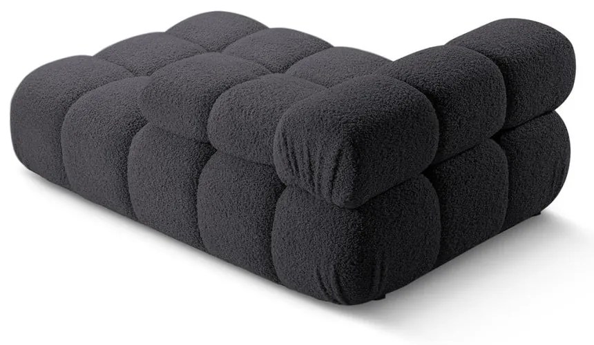Antracytowy moduł sofy z materiału bouclé (prawostronny) Bellis – Micadoni Home