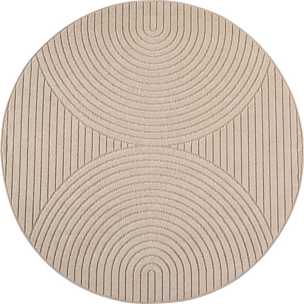 Dywan uniwersalny Nova 3D beżowy koło 160 cm x 160 cm