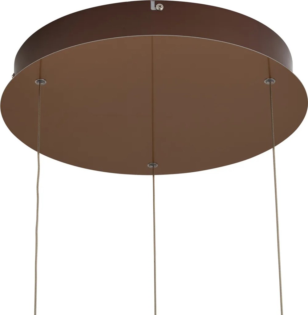 Designerska lampa wisząca różowe złoto z bursztynowym szkłem z wbudowanym LED 3-stopniowo ściemnialna 3-punktowa Easylift - Fiera