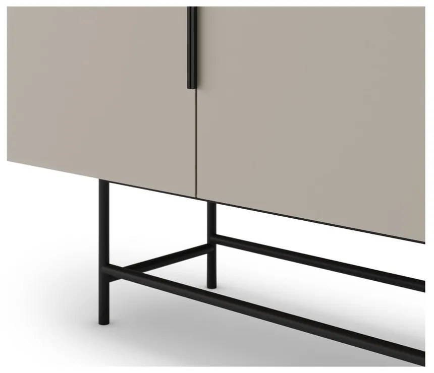 Kremowa niska komoda 200x77,5 cm Eldia – Marckeric