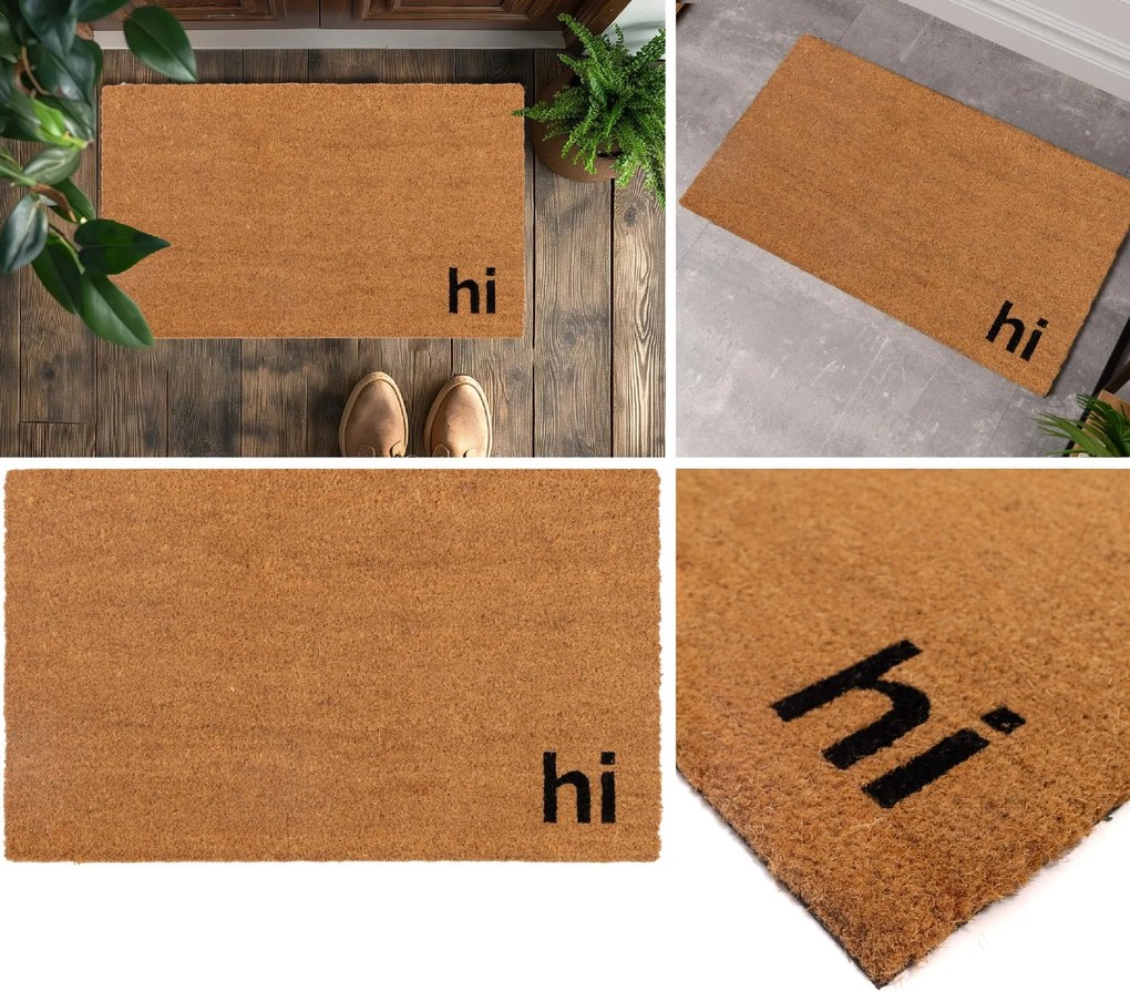 Wycieraczka kokosowa 40x60 cm HI naturalna antypoślizgowa do domu sklepu