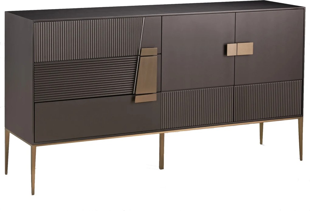 Komoda glamour z szufladami Stilig ST102B, ciemny grafit