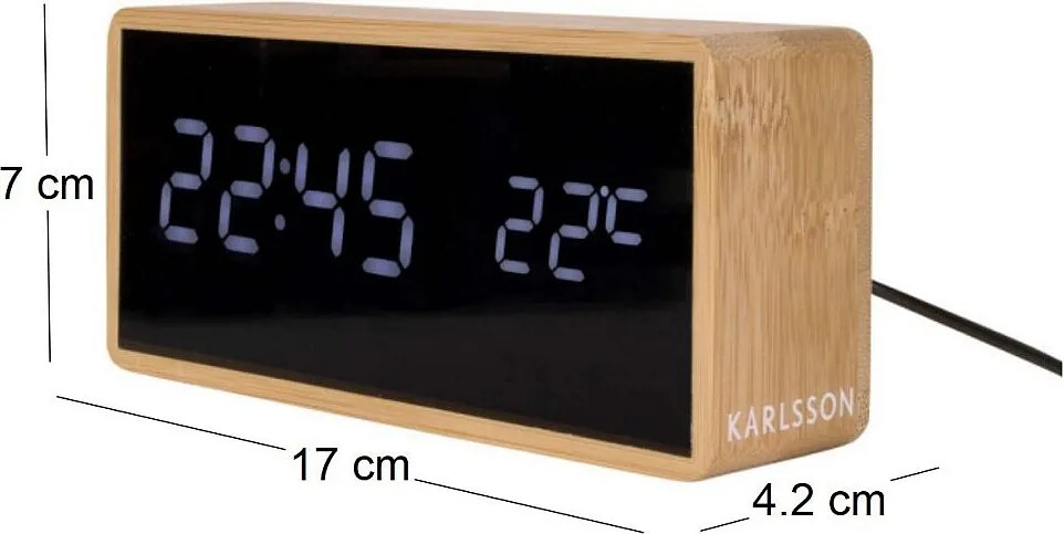 Budzik Tuba Bambusowa - Naturalna