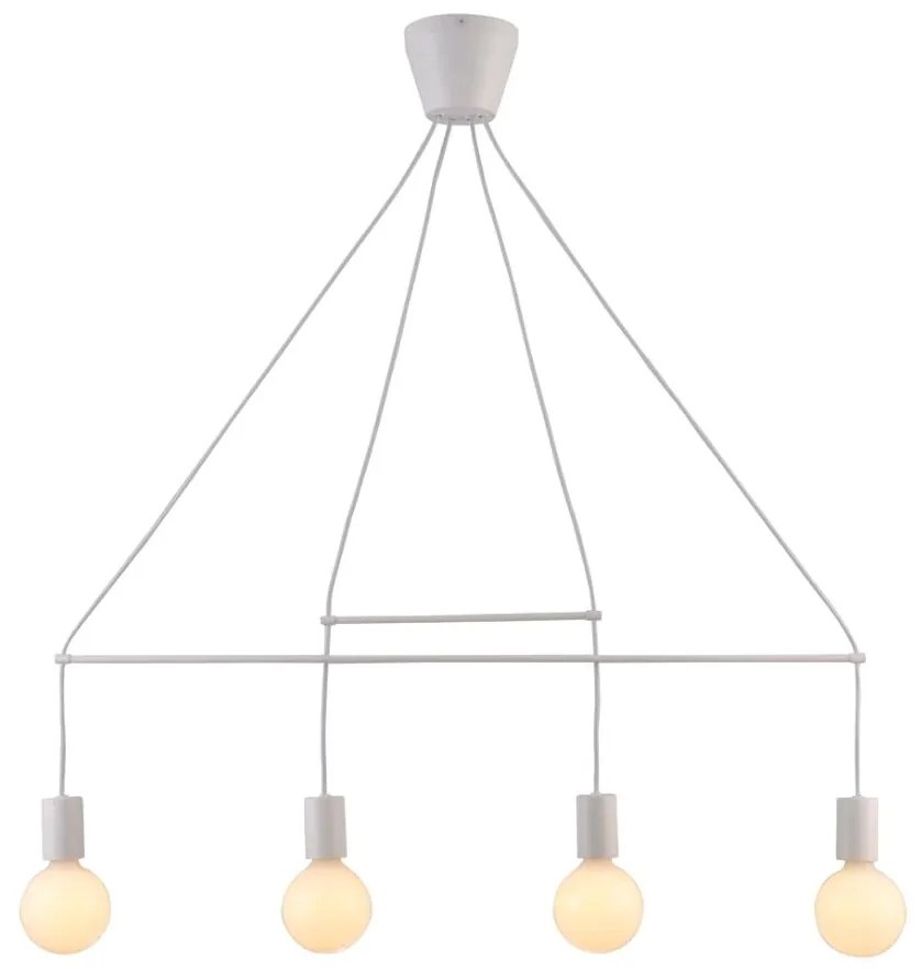 Biała industrialna lampa wisząca - K167 Deso 4X