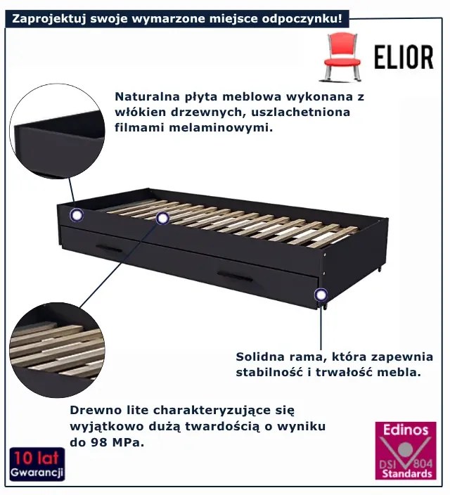 Modułowa szuflada ze stelażem oraz półką antracyt K4-N30