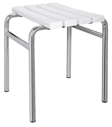 Stołek 44x45 cm srebrny/biały