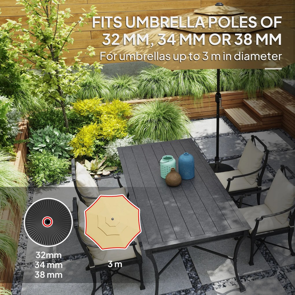 Outsunny Podstawa do parasola ogrodowego, napełniana wodą i piaskiem, podstawa parasolowa, Plastik, Czarny