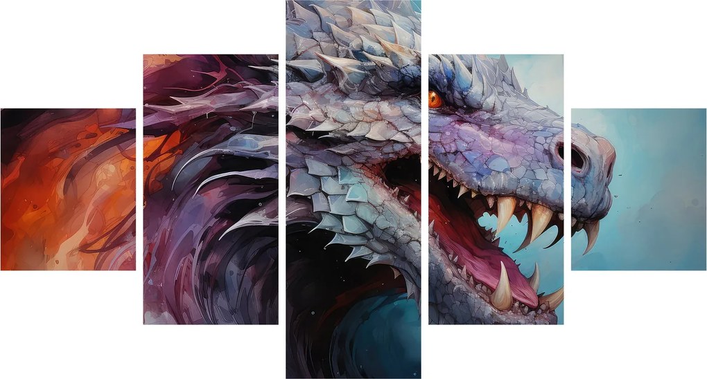 Obraz - Ilustracja przedstawiająca smoka (125x70 cm)