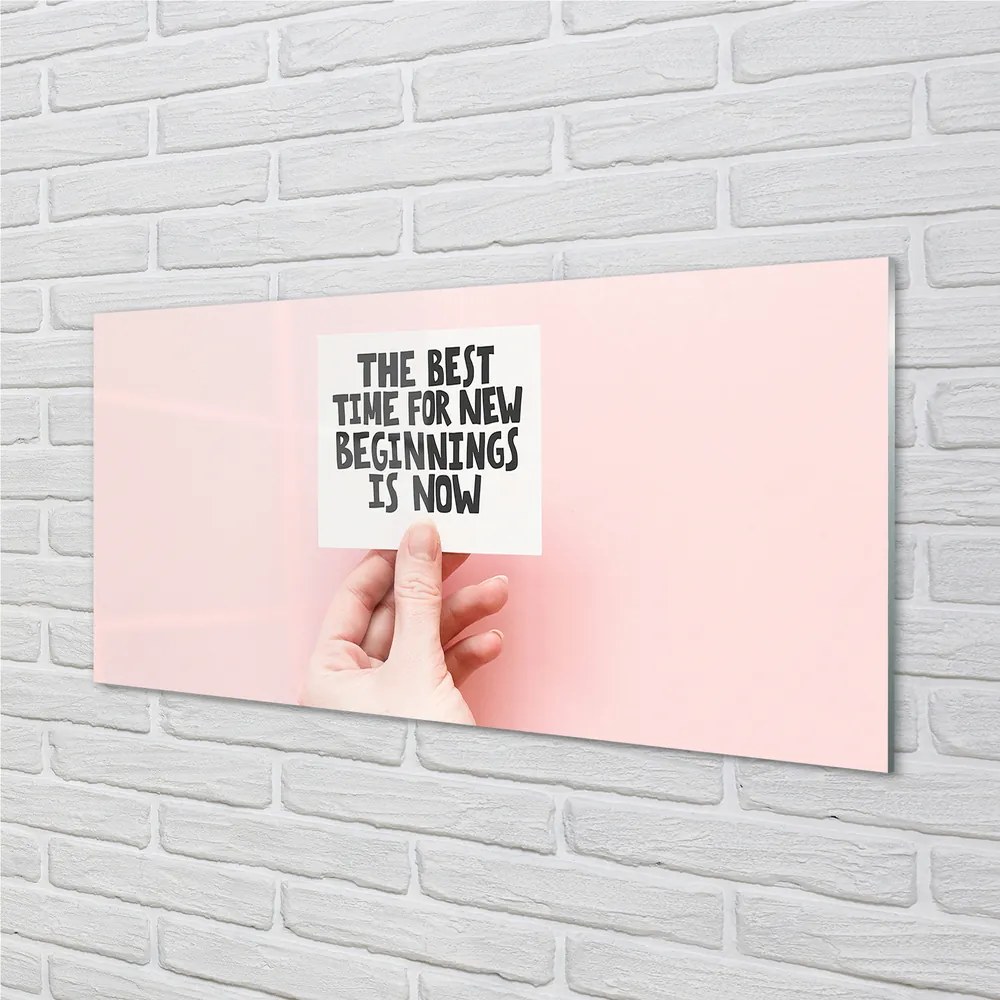 Szklany Panel Napis na Dłoni