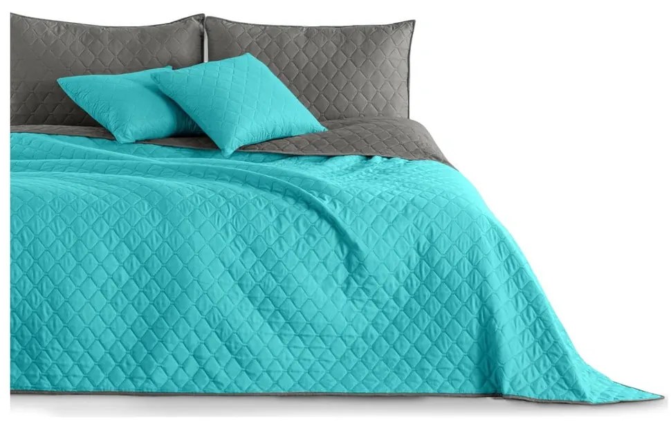 Turkusowa narzuta z mikrowłókna DecoKing Axel, 200x220 cm