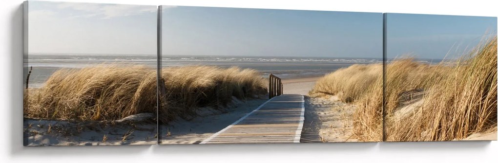 Obraz - Piaszczysta plaża na wyspie Langeoog, Niemcy (170x50 cm)
