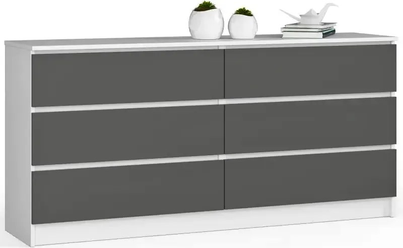 Nowoczesna Komoda Biały Z Szufladami + Grafit M7-Z19