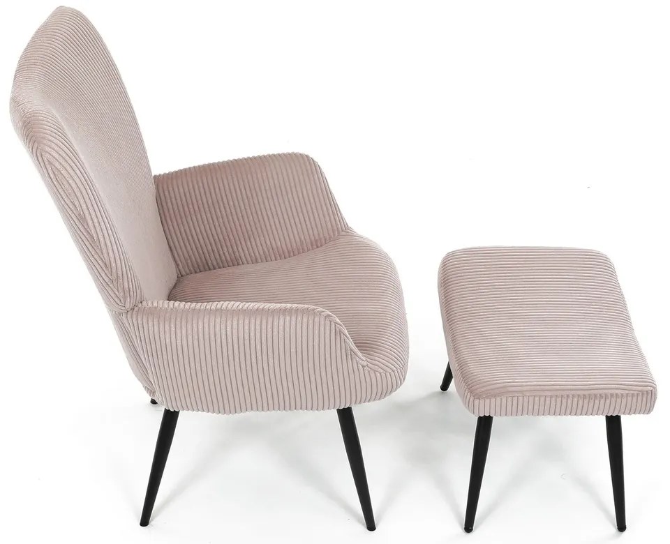 Fotel relaksacyjny z podnóżkiem L7285 PINK6,różowy