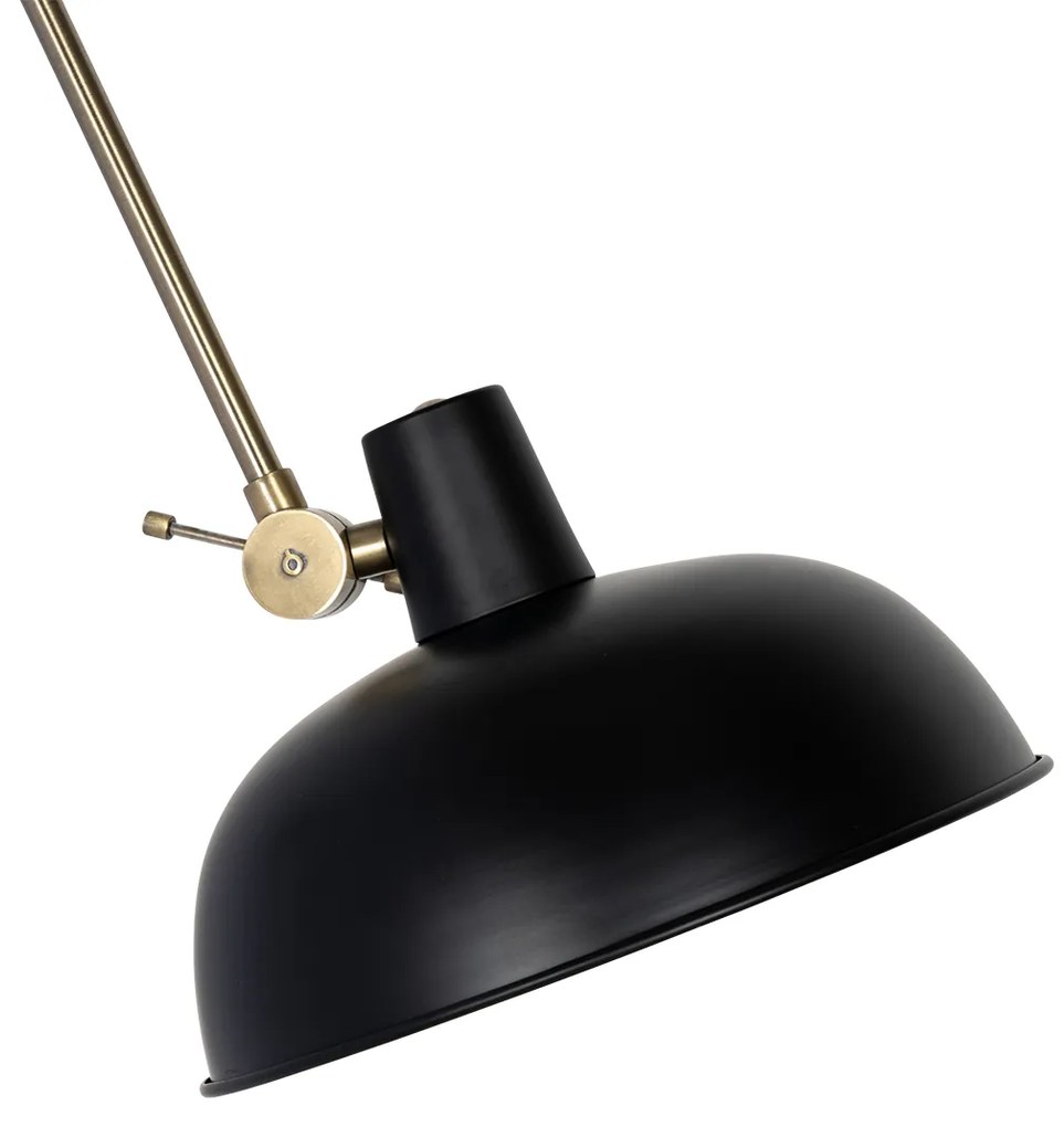 Retro Lampa ścienna czarna z brązem - Milou Retro Oswietlenie wewnetrzne