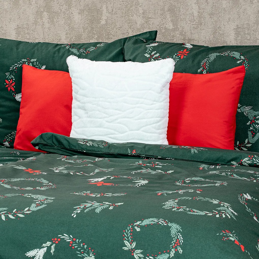 4Home Świąteczna pościel bawełniana Poinsettia, 160 x 200 cm, 70 x 80 cm, 160 x 200 cm, 70 x 80 cm