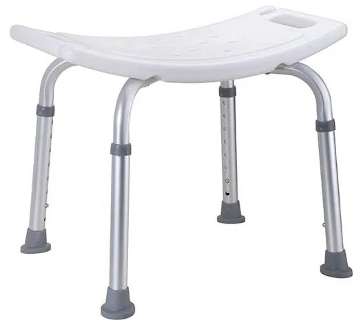 Stołek 51x39 cm srebrny/biały