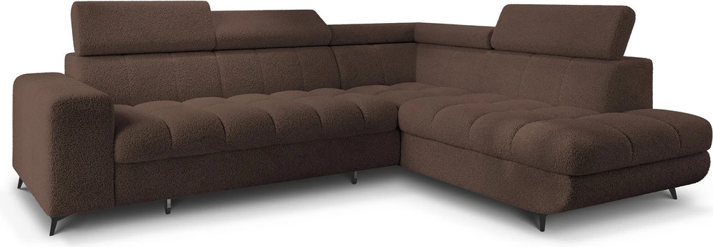 Masseno Narożnik MORIVA z funkcją spania i pojemnikiem na pościel Narozniki L, Rozkładana sofa - Brązowy, QUELLE 25