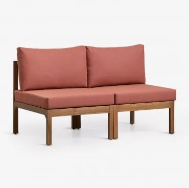 Sofa Modułowy 2-częściowy Z Drewna Akacjowego Branson Terakota – Brąz Akacjowy - Sklum