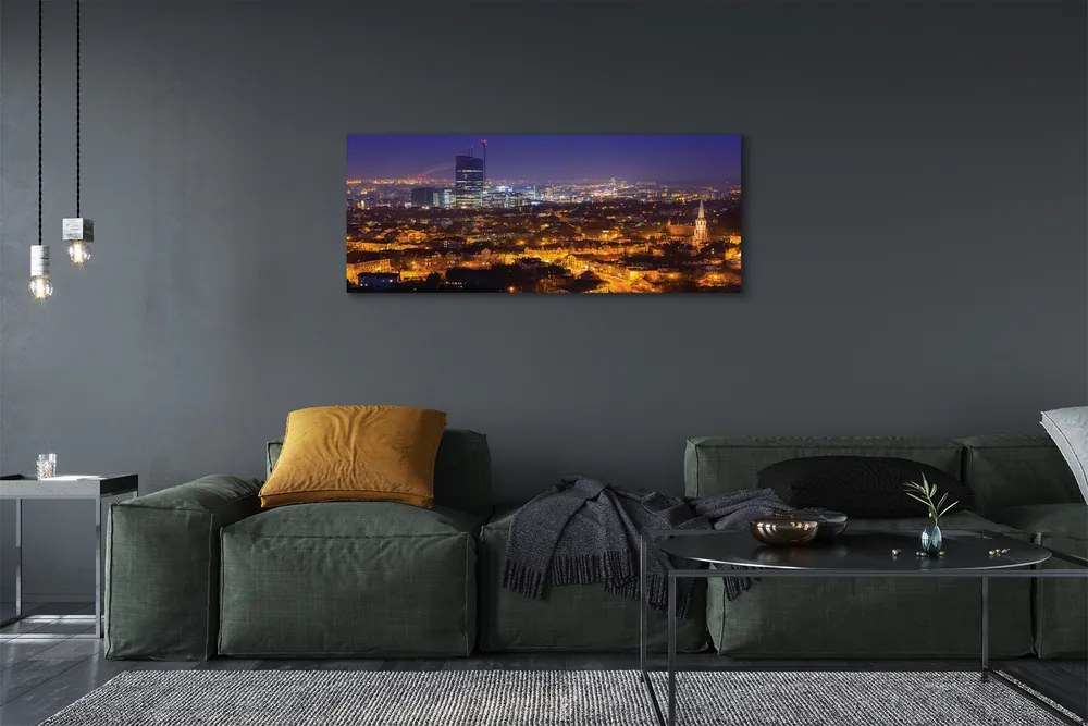 Obraz na płótnie Nocna Panorama Gdańska