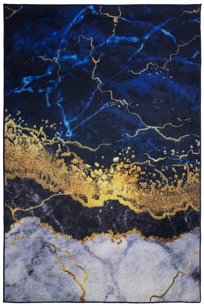 Dywan Milano 40014-01 niebieski dywan do prania 075x150 Prostokąt