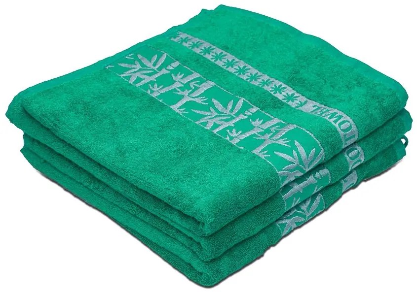 Ręcznik kąpielowy bambusowy BAMBOO 70x140 cm zielony, 70% bambus | 30% bawełna