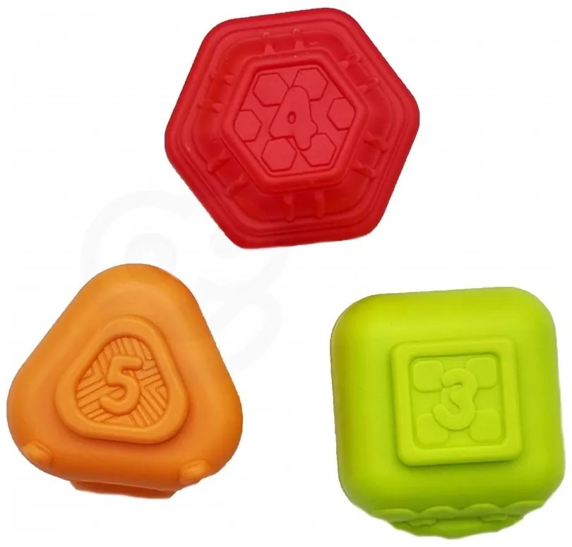 Woopie baby elastyczna kostka sensoryczna sorter dla dzieci zwierzątka + grzechotka 7 el.