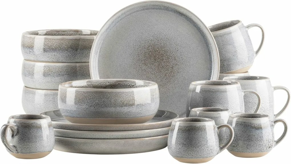 Mäser Zestaw naczyń śniadaniowych 16 szt. AQUATA – szary