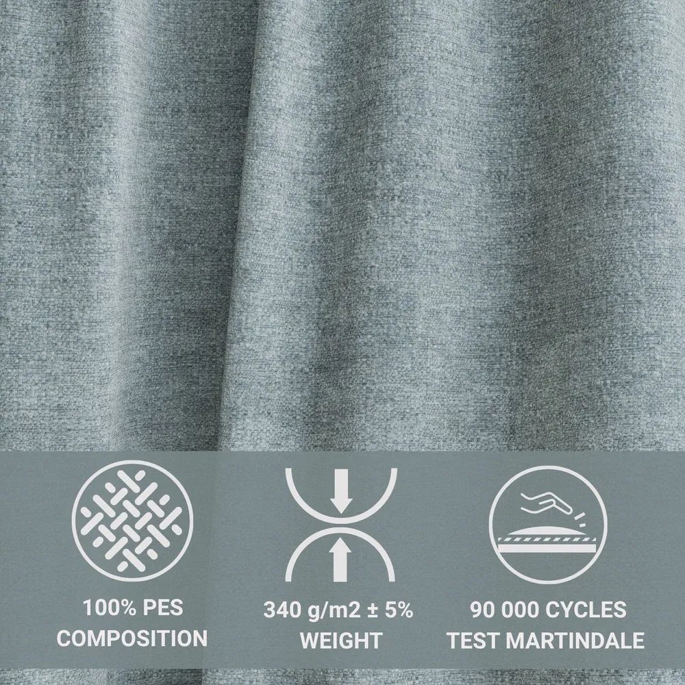 Jasnoniebieski rozkładany narożnik ze schowkiem z tkaniny szenilowej (prawostronny/z szezlongiem) Velto – Maison de Rêve