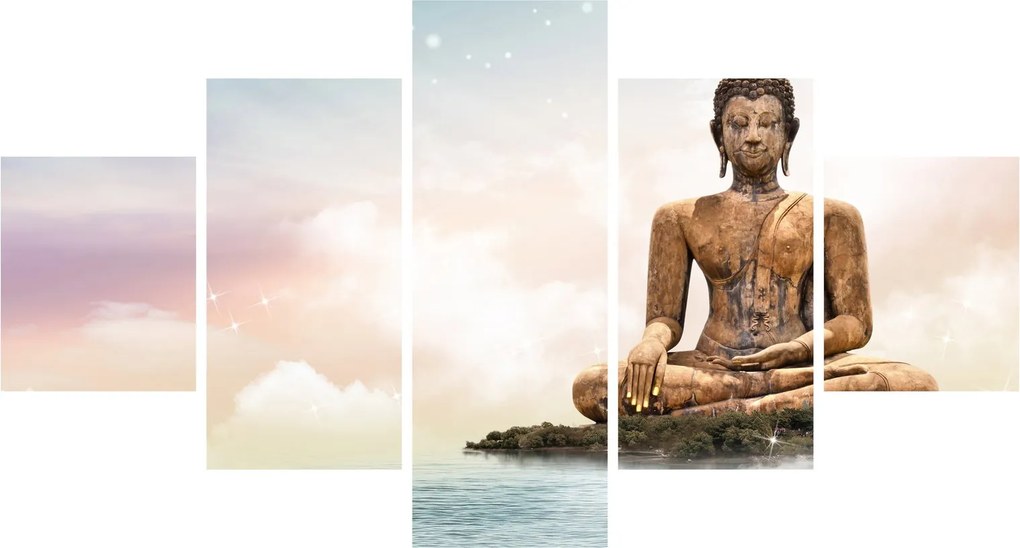 Obraz - Budda nadzorujący ziemię (125x70 cm)