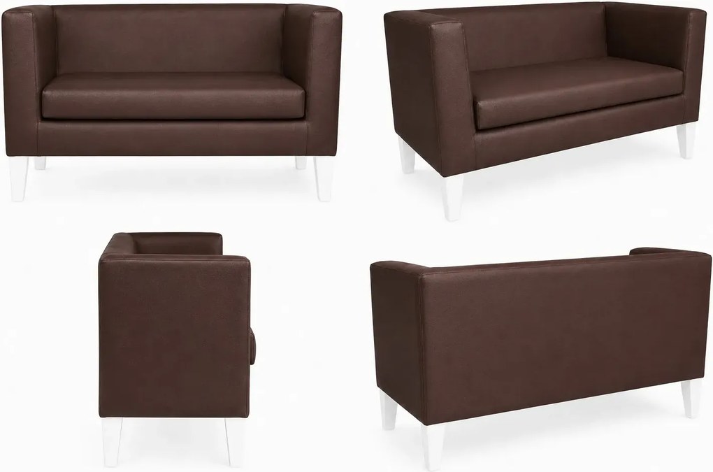 Sofa Monaco : Kolor nogi - Biała, Kolor tkaniny - EKO-SKÓRA - 3D, Typ tkaniny - Eko-skóra , Wysokość nogi - 20 cm